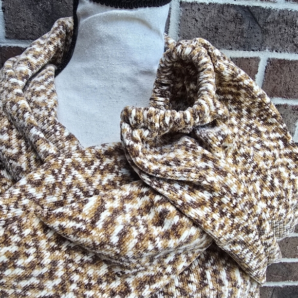 Ruby Rd. Tan and Cream Cowl Neck Sweater - Picture 6 of 8